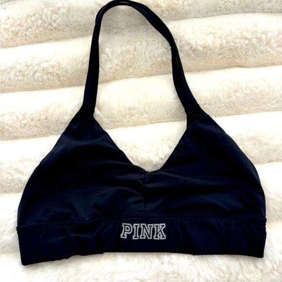 PINK Victoria's Secret Other - PINK Victoria's Secret Black Halter Bralette Sports Bra Small S